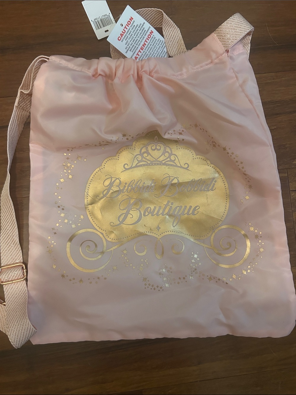 Disney World Bibbidi Bobbidi Boutique Pink Drawstring Backpack